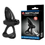 Ерекційне кільце - Pretty Love Vibration Cock Ring Black - мініатюра 1