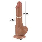 Фалоімітатор - Sliding-Skin Dual Layer Dong 7.5" Brown #2 - мініатюра 3