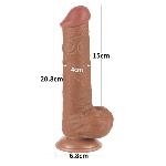 Фалоімітатор - Sliding-Skin Dual Layer Dong 8" Brown #3 - мініатюра 3