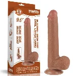 Фалоімітатор - Sliding-Skin Dual Layer Dong 9" Brown - мініатюра 1
