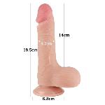 Фалоімітатор - Sliding-Skin Dual Layer Dong 7.5" Flesh #3 - мініатюра 4