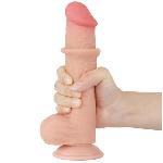 Фалоімітатор - Sliding-Skin Dual Layer Dong 8" Flesh #3 - мініатюра 4