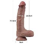 Фалоімітатор - Dual-Layered Silicone Cock 8.5" Brown #2 - мініатюра 3