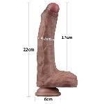 Фалоімітатор - Dual-Layered Silicone Cock 8.5" Brown #3 - мініатюра 3