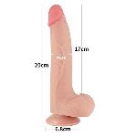 Фалоімітатор - Sliding-Skin Dual Layer Dong 8.5" Flesh #1 - мініатюра 3