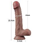 Фалоімітатор - Dual-Layered Silicone Cock 9" Brown #1 - мініатюра 3