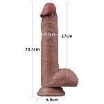 Фалоімітатор - Dual-Layered Silicone Cock 9" Brown #2 - мініатюра 3