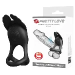 Ерекційне кільце - Pretty Love Silas Vibrant Penis Ring Black - мініатюра 1