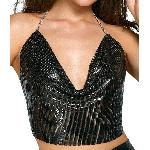 Топ - Cottelli Collection Metal Top Black S-L - мініатюра 4