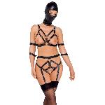 Боді з маскою - 2480492 Bad Kitty Strap+Mask Set, black L - мініатюра 2