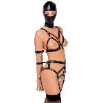 Боді з маскою - 2480492 Bad Kitty Strap+Mask Set, black L - мініатюра 4