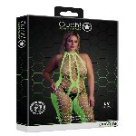 Бодістокінг - Ouch! Bodystocking With Halterneck Green, XL/4XL - мініатюра 3