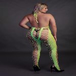 Бодістокінг - Ouch! Bodystocking With Halterneck Green, XL/4XL - мініатюра 7
