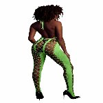Бодістокінг - Ouch! Bodystocking With Halterneck Green, XS/XL - мініатюра 2