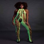 Бодістокінг - Ouch! Bodystocking With Halterneck Green, XS/XL - мініатюра 4