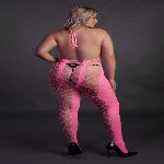 Бодістокінг - Ouch! Bodystocking With Halterneck Pink, XL/4XL - мініатюра 7