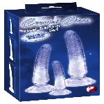 Набір анальних фалоімітаторів - Crystal Clear Anal Training Dildo Set - мініатюра 1