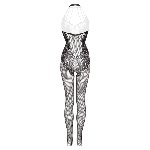 Бодістокінг - Christine Crotchless Bodystocking With Flowerlace Amara Black - мініатюра 6