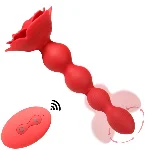 Анальний стимулятор - Rose Rotating Anal Beads - мініатюра 1