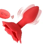 Анальна пробка - Rose Rotating Anal Plug - мініатюра 1