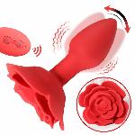 Анальна пробка - Rose Rotating Anal Plug - мініатюра 10