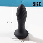 Анальна пробка - Thrusting Anal Plug Black - мініатюра 3