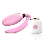 Вібратор для пар - V-Vibe Pink, USB, 7 Function, Remote Control - мініатюра 1