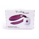 Вібратор для пар - V-Vibe Purple, USB, 7 Function, Remote Control - мініатюра 7