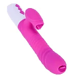 Вібратор - Silicone Vibrator USB 7 Function and Thrusting Function / Heating Purple - мініатюра 1