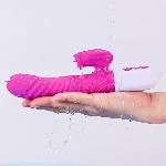 Вібратор - Silicone Vibrator USB 7 Function and Thrusting Function / Heating Purple - мініатюра 2
