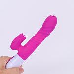 Вібратор - Silicone Vibrator USB 7 Function and Thrusting Function / Heating Purple - мініатюра 3