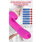 Вібратор - Silicone Vibrator USB 7 Function and Thrusting Function / Heating Purple - мініатюра 5
