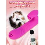 Вібратор - Silicone Vibrator USB 7 Function and Thrusting Function / Heating Purple - мініатюра 6