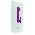 Вібратор - Silicone Vibrator USB 7 Function and Thrusting Function / Heating Purple - мініатюра 7