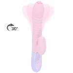 Вібратор - Silicone Vibrator USB 7 Function and Thrusting Function / Heating Pink - мініатюра 3
