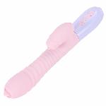 Вібратор - Silicone Vibrator USB 7 Function and Thrusting Function / Heating Pink - мініатюра 6