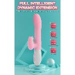 Вібратор - Silicone Vibrator USB 7 Function and Thrusting Function / Heating Pink - мініатюра 9