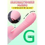 Вібратор - Silicone Vibrator USB 7 Function and Thrusting Function / Heating Pink - мініатюра 10