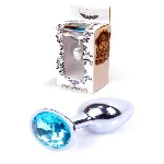 Анальна пробка - Jewellery Silver Plug Light Blue - мініатюра 1