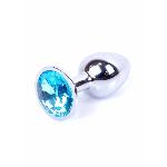 Анальна пробка - Jewellery Silver Plug Light Blue - мініатюра 6