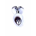 Анальна пробка - Jewellery Silver Heart Plug Light Blue - мініатюра 4