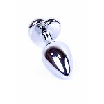 Анальна пробка - Jewellery Silver Heart Plug Light Blue - мініатюра 6
