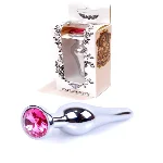 Анальна пробка - Jewellery Silver Long Plug Pink - мініатюра 1