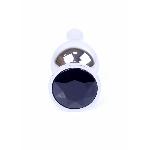 Анальна пробка - Jewellery Silver Long Plug Black - мініатюра 2