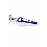 Анальна пробка - Jewellery Silver Long Plug Black - мініатюра 4