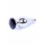 Анальна пробка - Jewellery Silver Long Plug Black - мініатюра 8