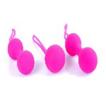 Набір вагінальних кульок - Silicone Kegal Balls Set Pink - мініатюра 3