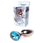 Анальна пробка - Jewellery Red Gold Plug Light Blue - мініатюра 1