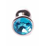 Анальна пробка - Jewellery Red Gold Plug Light Blue - мініатюра 2