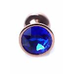Анальна пробка - Jewellery Red Gold Plug Dark Blue - мініатюра 2